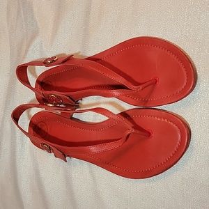 TORY BURCH RED SLINGBACK SANDALS